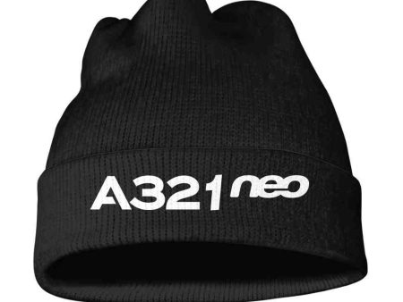 A321neo & Text 3D Knit Beanies Fashion