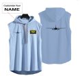 Airbus A330 Silhouette Designed Hooded Tank Tops Fashion