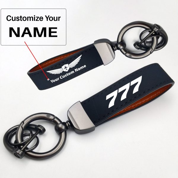 777 Flat Text Design Horseshoe Buckle Key Chains Discount