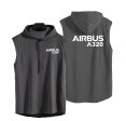 Airbus A320 & Text Designed Hooded Tank Tops For Cheap