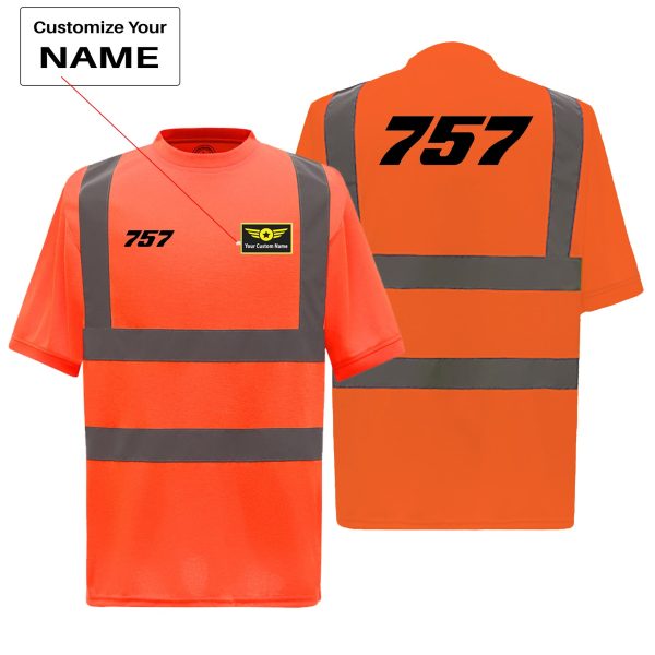 757 Flat Text Designed Reflective T-Shirts Discount