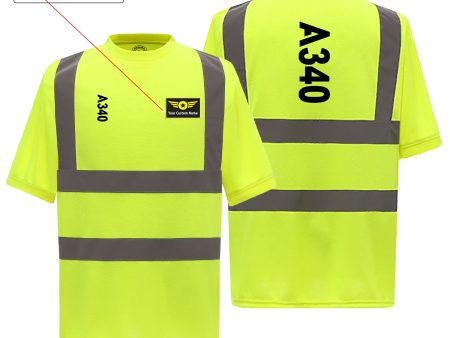 A340 Text Designed Reflective T-Shirts For Discount