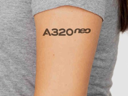 A320neo & Text Designed Tattoes Online