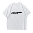 A320neo & Text Designed Relax Fit T-Shirts on Sale