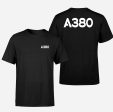 A380 Flat Text Designed Double-Side T-Shirts Online now