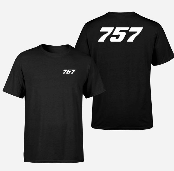 757 Flat Text Designed Double-Side T-Shirts Cheap