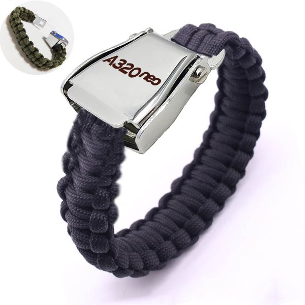 A320neo & Text Design Airplane Seat Belt Bracelet Online Sale