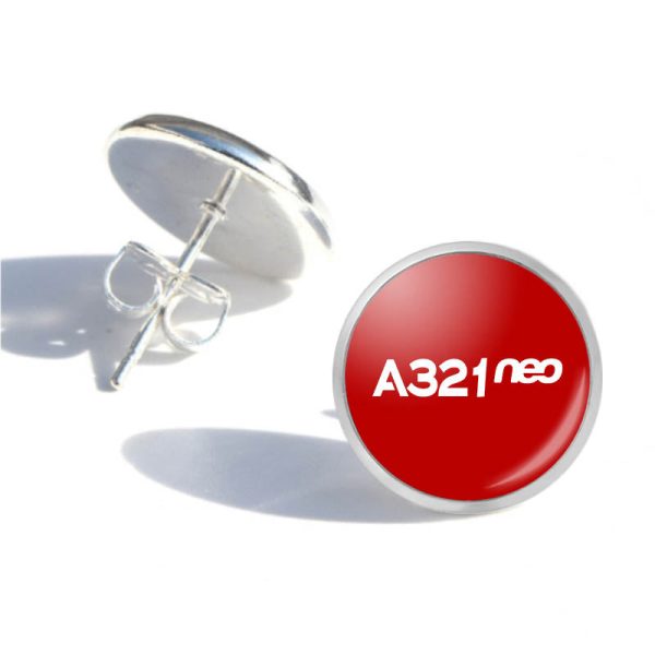 A321neo & Text Designed Stud Earrings For Discount