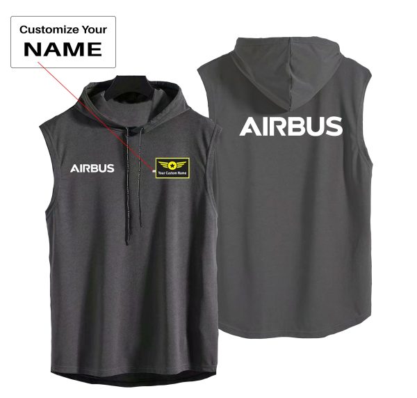 Airbus & Text Designed Hooded Tank Tops Supply