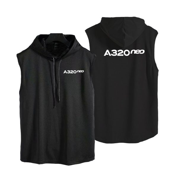 A320neo & Text Designed Hooded Tank Tops Supply