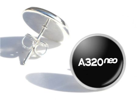 A320neo & Text Designed Stud Earrings Fashion