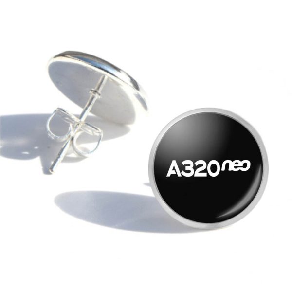 A320neo & Text Designed Stud Earrings Fashion