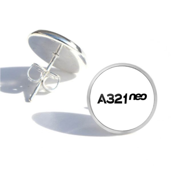 A321neo & Text Designed Stud Earrings For Discount