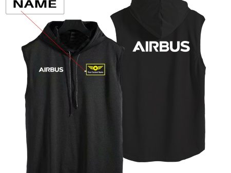 Airbus & Text Designed Hooded Tank Tops Supply