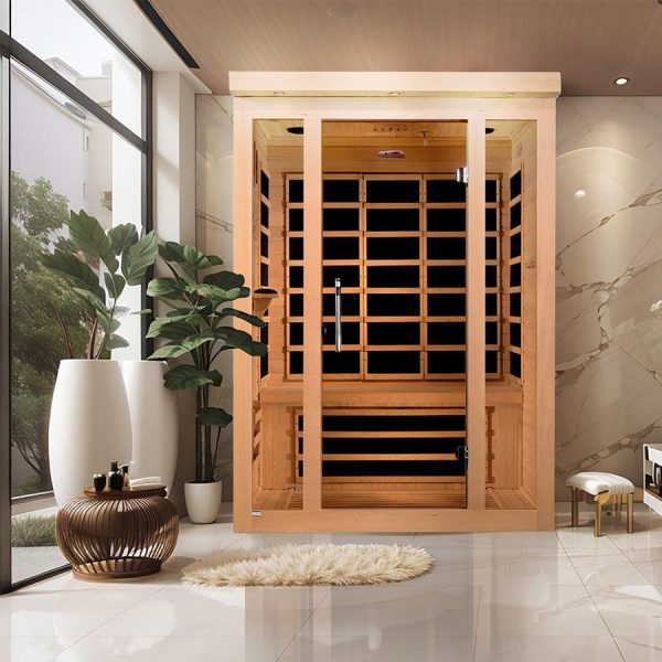 Dynamic Vila 3-Person Ultra Low EMF FAR Infrared Sauna - Canadian Hemlock Online now