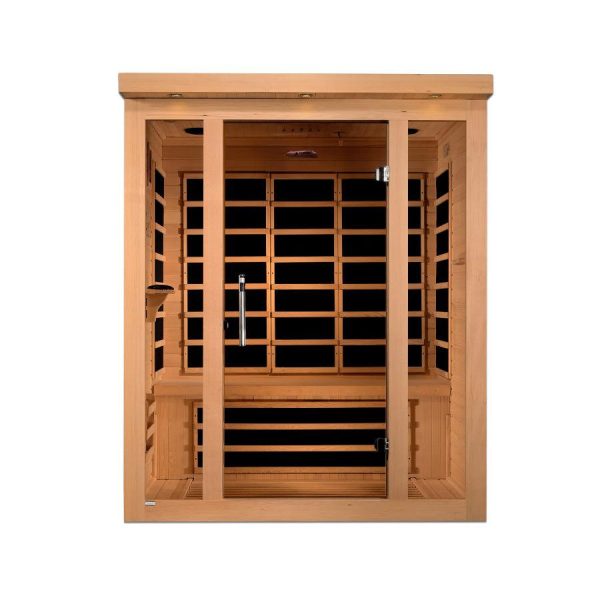 Dynamic Vila 3-Person Ultra Low EMF FAR Infrared Sauna - Canadian Hemlock Online now