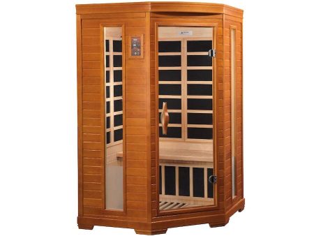 Dynamic Heming Elite 2-person Corner Ultra Low EMF FAR Infrared Sauna - Canadian Hemlock Hot on Sale